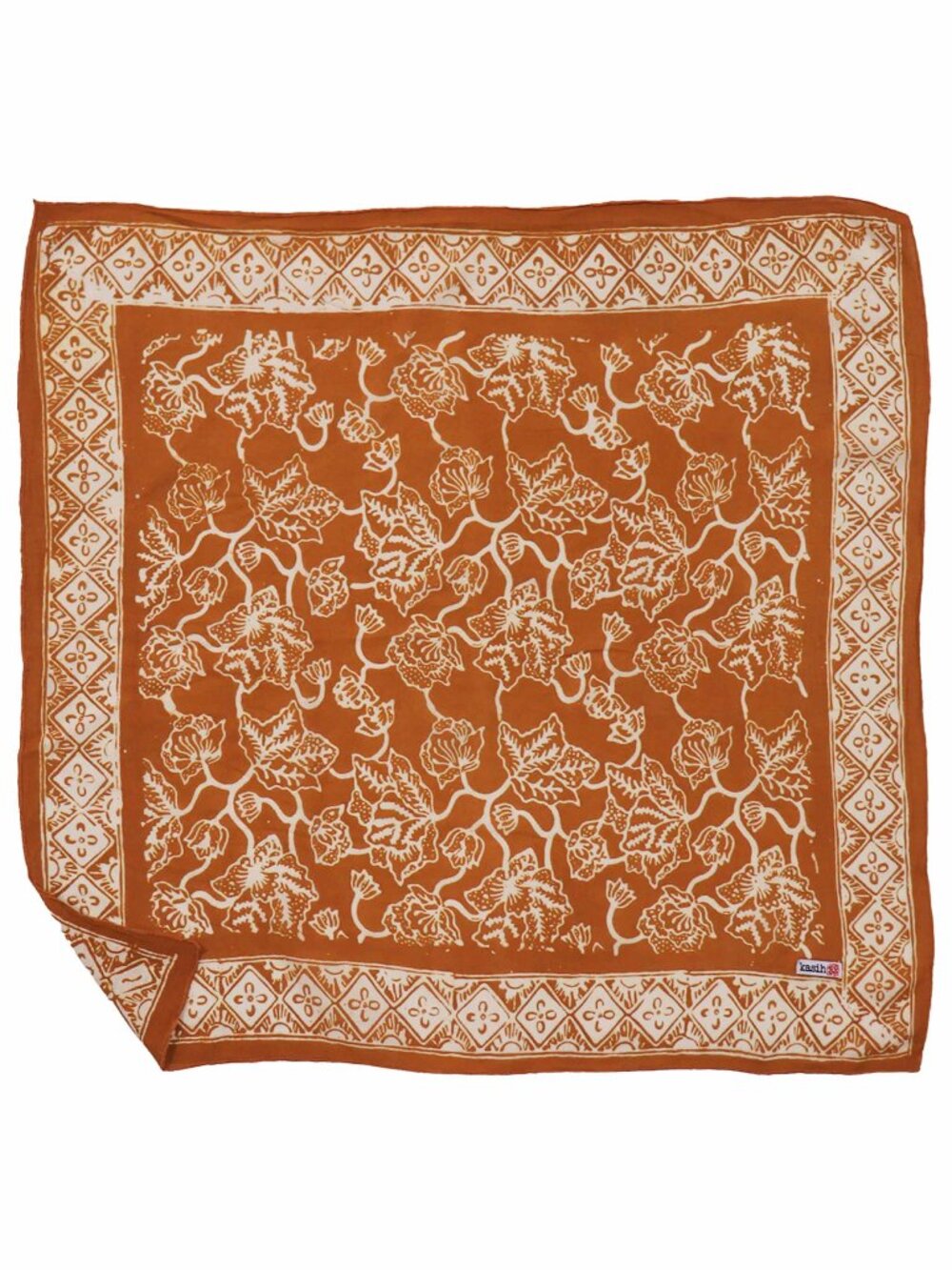 Batik Bandana, Sunrise, Orange, Mustard Yellow Cotton